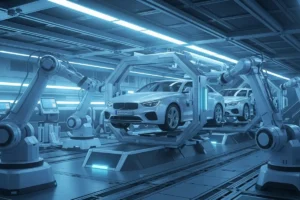Robôs nas Industrias Automotivas-imagem gerado por IA